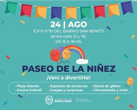 noticiaspuertosantacruz.com.ar - Imagen extraida de: https://noticias.santacruz.gob.ar/gestion/salud-y-ambiente/item/31147-salud-invita-al-paseo-de-la-ninez-en-el-barrio-san-benito