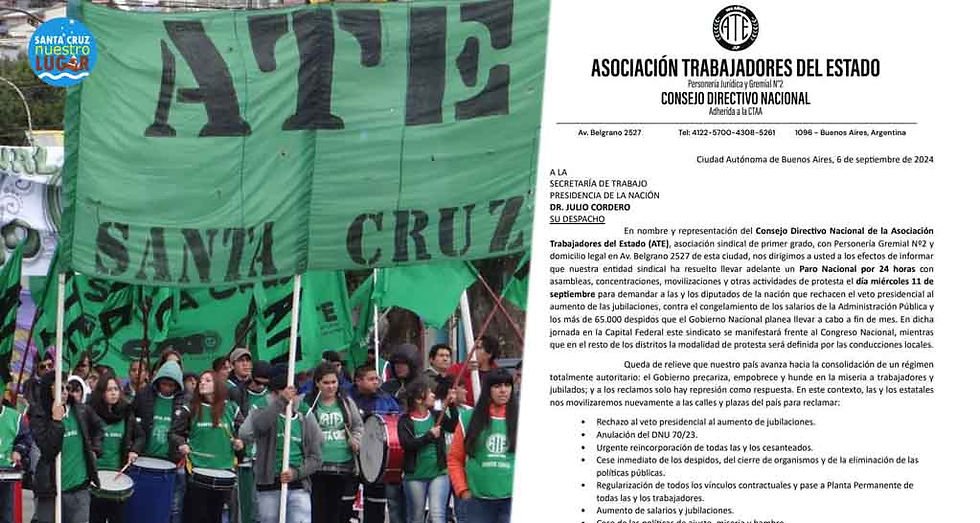 noticiaspuertosantacruz.com.ar - Imagen extraida de: https://www.santacruznuestrolugar.com/post/paro-de-ate-y-movilización-a-la-caja-de-previsión-social-hay-que-ser-muy-cagones-para-no-defender